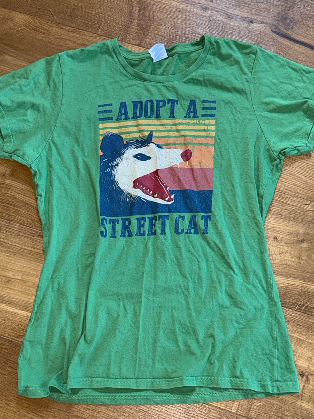 Adopt A Street Cat Green Graphic T-Shirt
